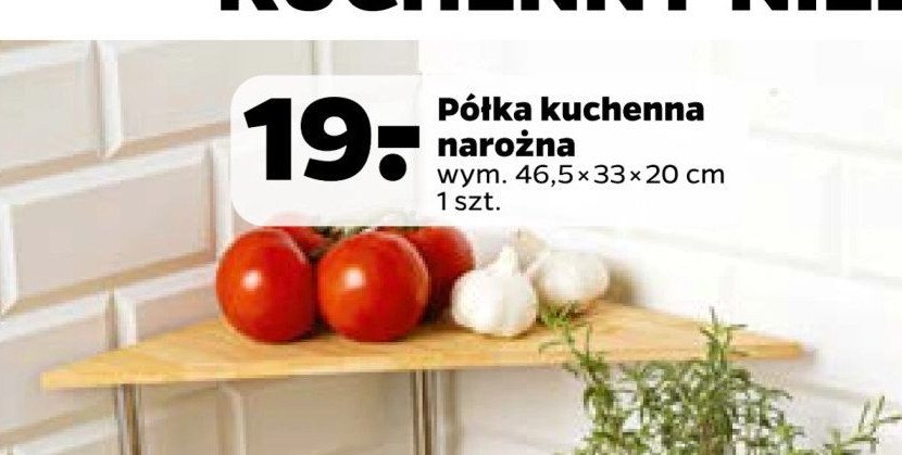 Półka kuchenna narożna 46.5 x 33 x 20 cm promocja