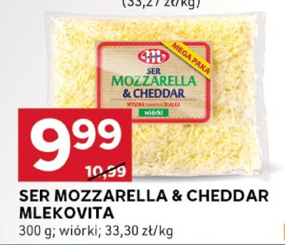 Ser mozzarella & cheddar Mlekovita promocja w Stokrotka