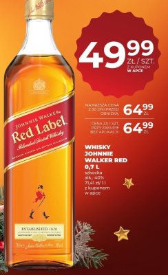 Whisky Johnnie Walker Red Label 0,7L promocja w Duży Ben