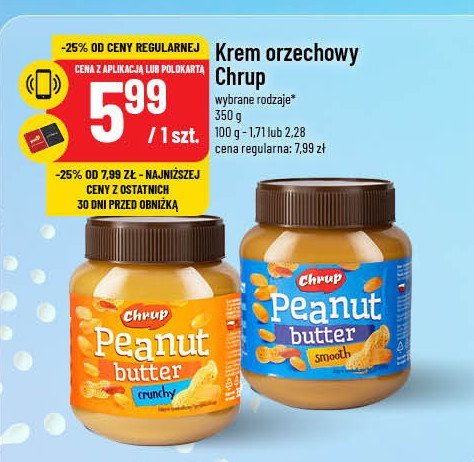 Masło orzechowe crunchy Chrup promocja