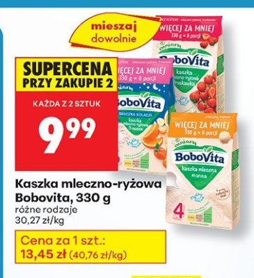 Kaszka mleczno-ryżowa BoboVita, 330 g, różne rodzaje promocja w Biedronka