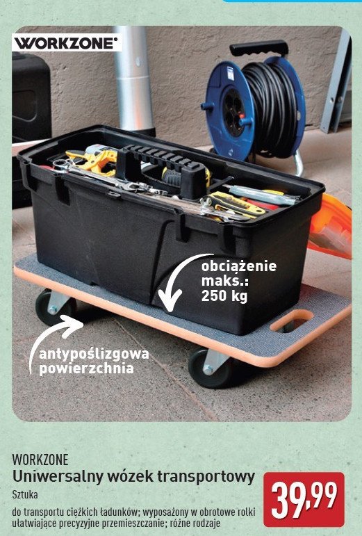 W贸zek transportowy 250 kg prostok膮tny Work zone promocja