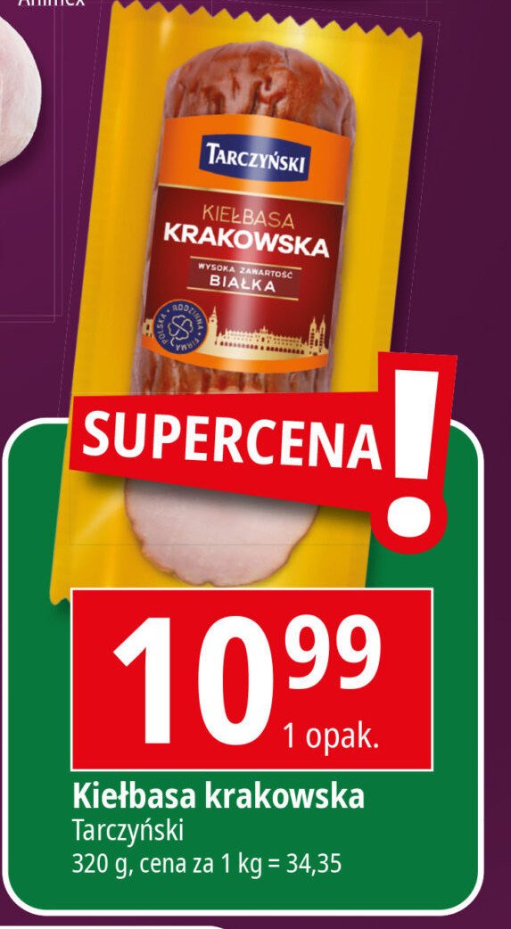 Kiełbasa krakowska Tarczyński promocja w Leclerc