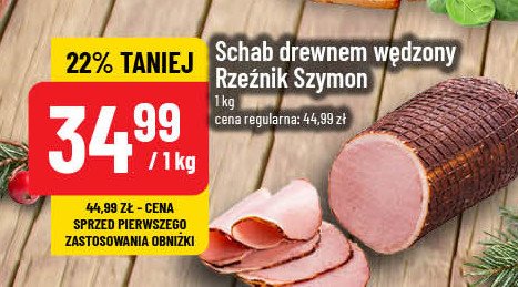 Schab drewnem wędzony Rzeźnik szymon poleca promocja w POLOmarket