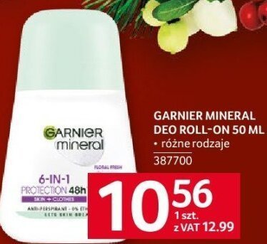 Garnier Mineral deo roll-on 50 ml różne rodzaje promocja w Selgros