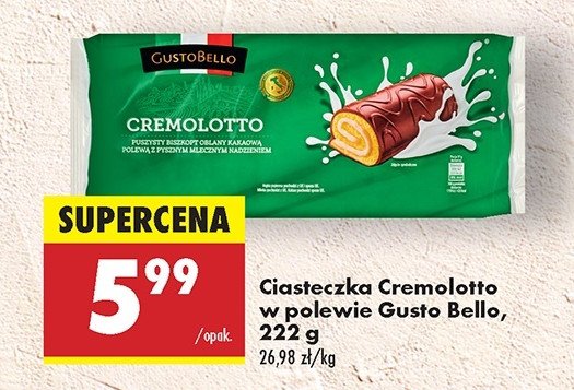 Ciasteczka cremolotto w czekoladzie Gustobello promocja