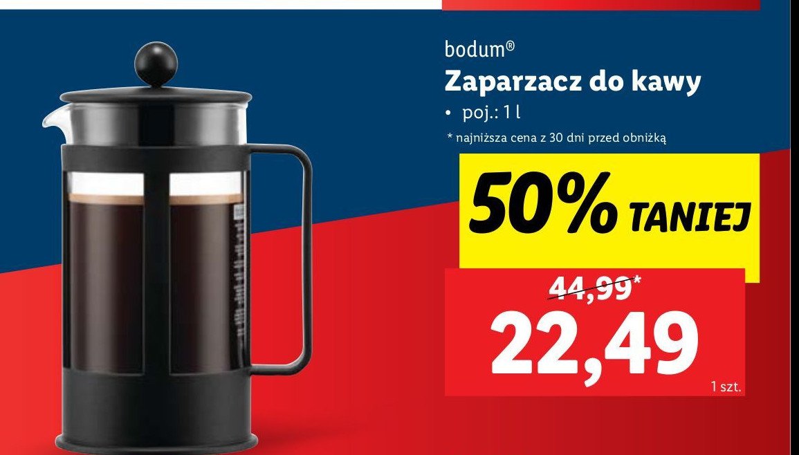 Zaparzacz do kawy Bodum promocja w Lidl