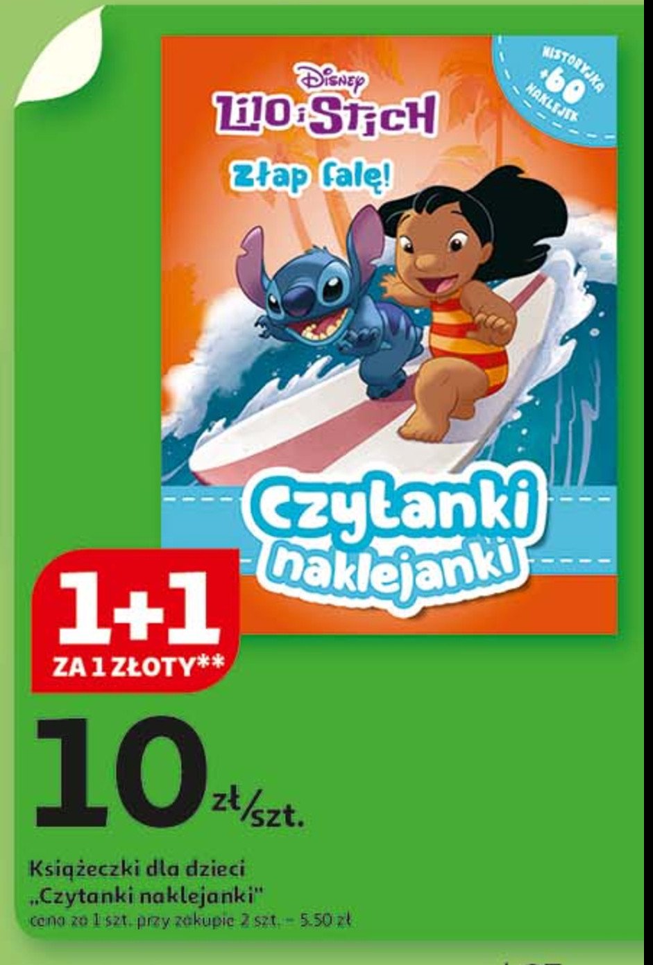 Czytanki naklejanki lilo i stich - złap falę promocja w Auchan
