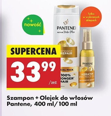 Zestaw: szampon do włosów intensive repair 400 ml + olejek do włosów keratin protect 100 ml Pantene pro-v promocja