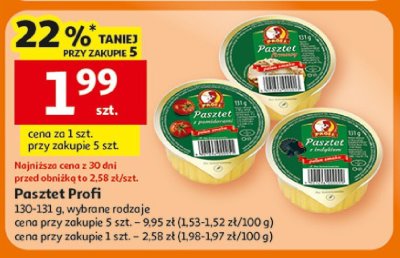 Pasztet 130-131 g, wybrane rodzaje Profi promocja w Auchan