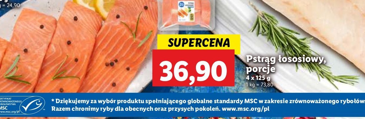 Pstrąg łososiowy porcje promocja w Lidl