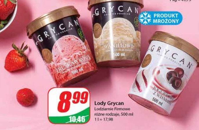 Lody jogurtowe wiśniowe Grycan promocja