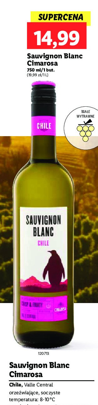 Wino Cimarosa sauvignon blanc promocja