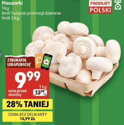 Pieczarki promocja w Delikatesy Centrum