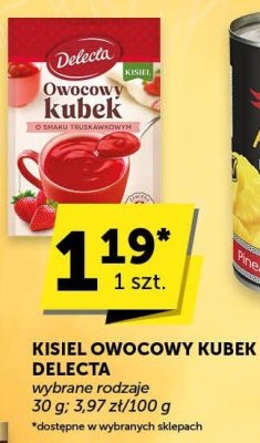 Kisiel owocowy kubek Delecta promocja w ABC