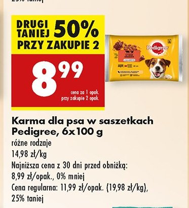 Karma dla psa wybór smaków w sosie Pedigree promocja