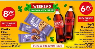 Ciastka Milka różne rodzaje promocja w Żabka