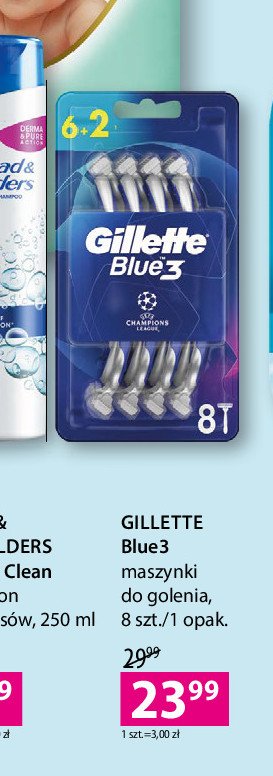 Maszynki do golenia champions league Gillette blue 3 promocja