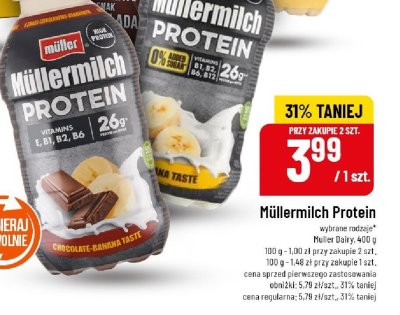 Napój Müllermilch Protein wybrane rodzaje promocja w POLOmarket