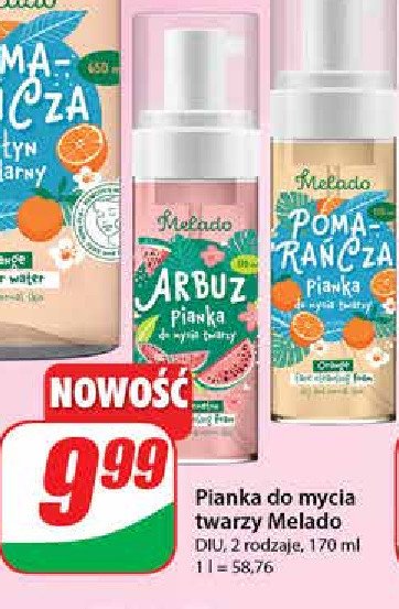 Pianka do mycia twarzy pomara艅cza Melado promocja