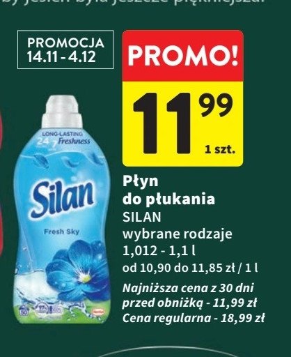 Płyn do płukania fresh sky Silan promocja w Intermarche