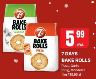 Pizza 7 Days Bake Rolls Czosnek promocja w Chorten