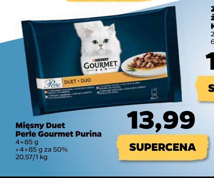 Karma dla kota mięsny duet Purina gourmet perle promocje