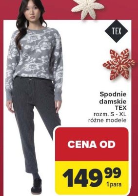 Spodnie damskie TEX, różne modele, rozm. S - XL promocja w Carrefour