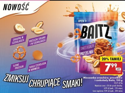 Mieszanka orzech贸w, precelk贸w i czekolady Baitz promocja