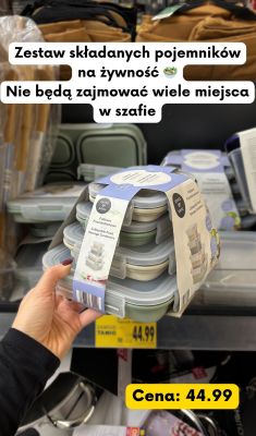 Zestaw składanych pojemników na żywność promocja w Kaufland