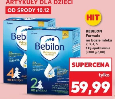 Formuła na bazie mleka BEBILON 2, 3, 4, 5 1 kg promocja w Kaufland
