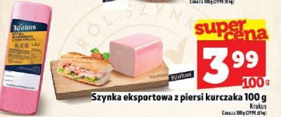 Szynka eksportowa z piersi kurczaka 100 g Krakus promocja w TOPAZ