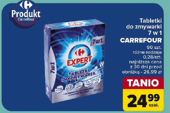 Tabletki do zmywarek 7w1 Carrefour expert promocja