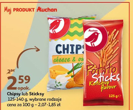 Chipsy sticks ketchupowe Auchan promocja