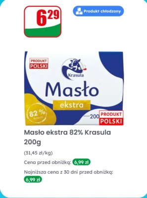 Masło ekstra 82%  promocja w Dino