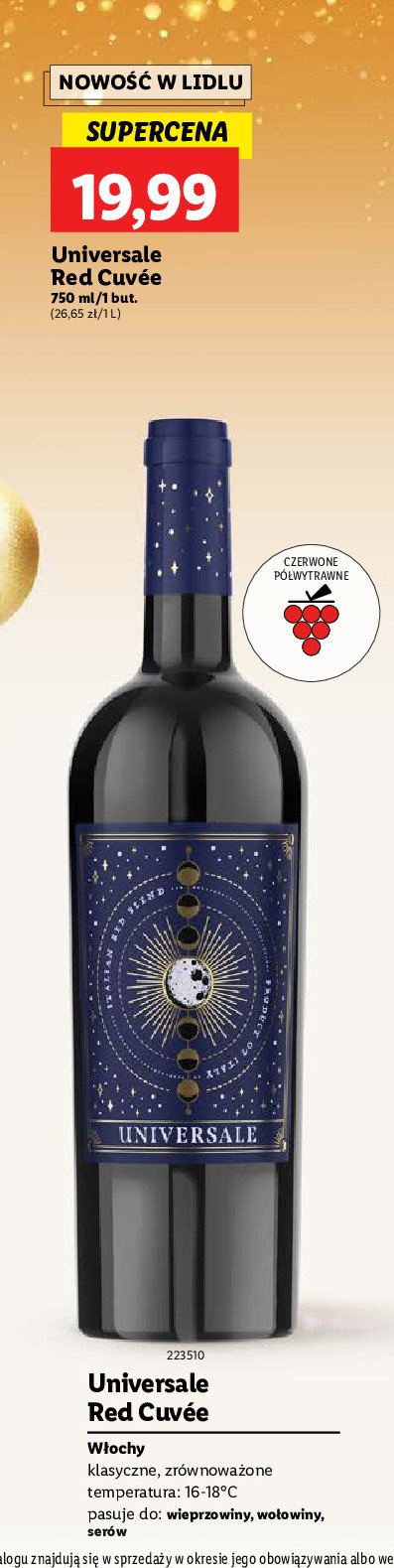 Wino Universale red cuvee promocja