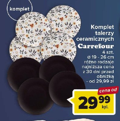 Komplet talerzy ceramicznych Carrefour promocja