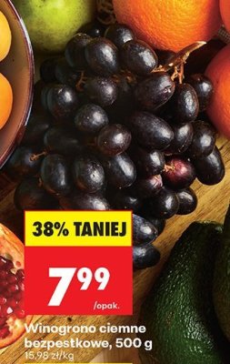 Winogrona ciemne bezpestkowe promocja w Biedronka
