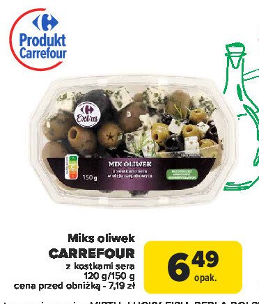 Oliwki z kostkami sera Carrefour extra promocja