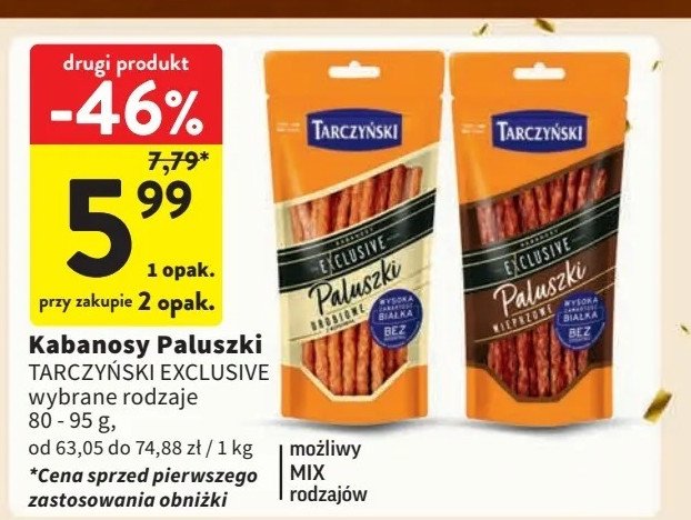 Kabanos wieprzowy paluszki Tarczyński kabanos exclusive easy promocja