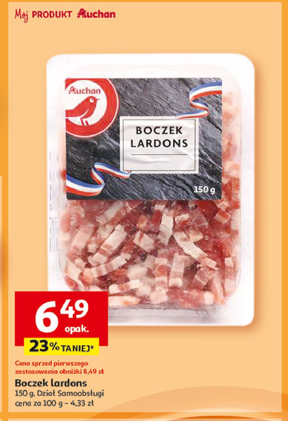 Boczek lardons Auchan promocja w Auchan