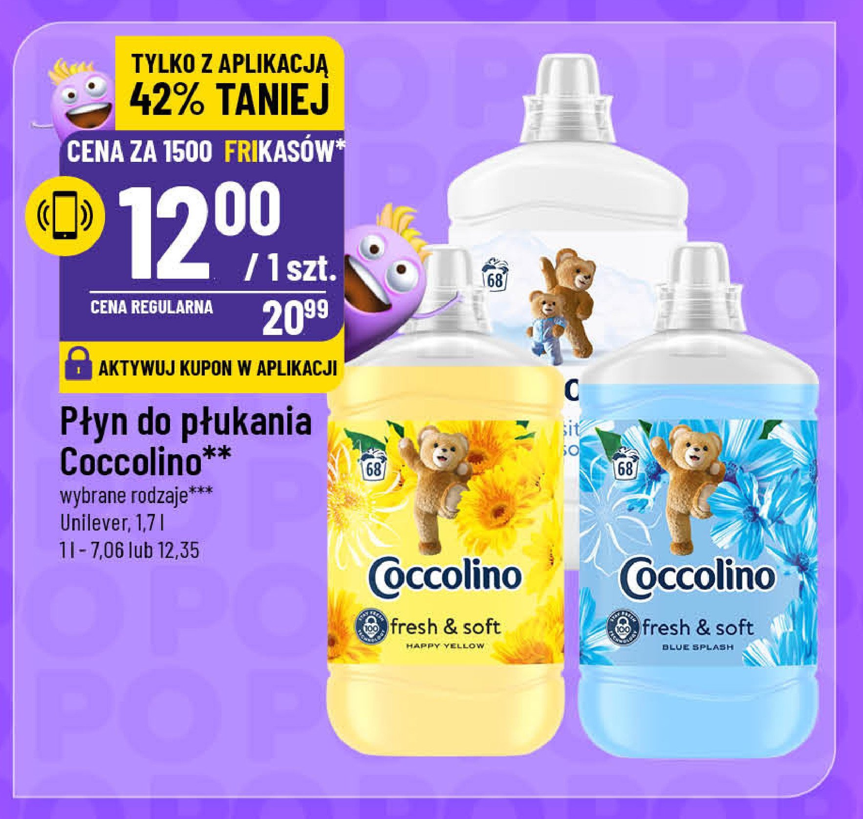 Płyn do płukania blue splash Coccolino fresh & soft promocja w POLOmarket