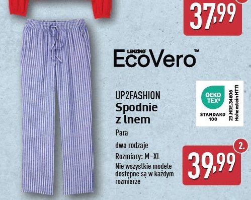 Spodnie z lnem m-xl Up2fashion promocja w Aldi