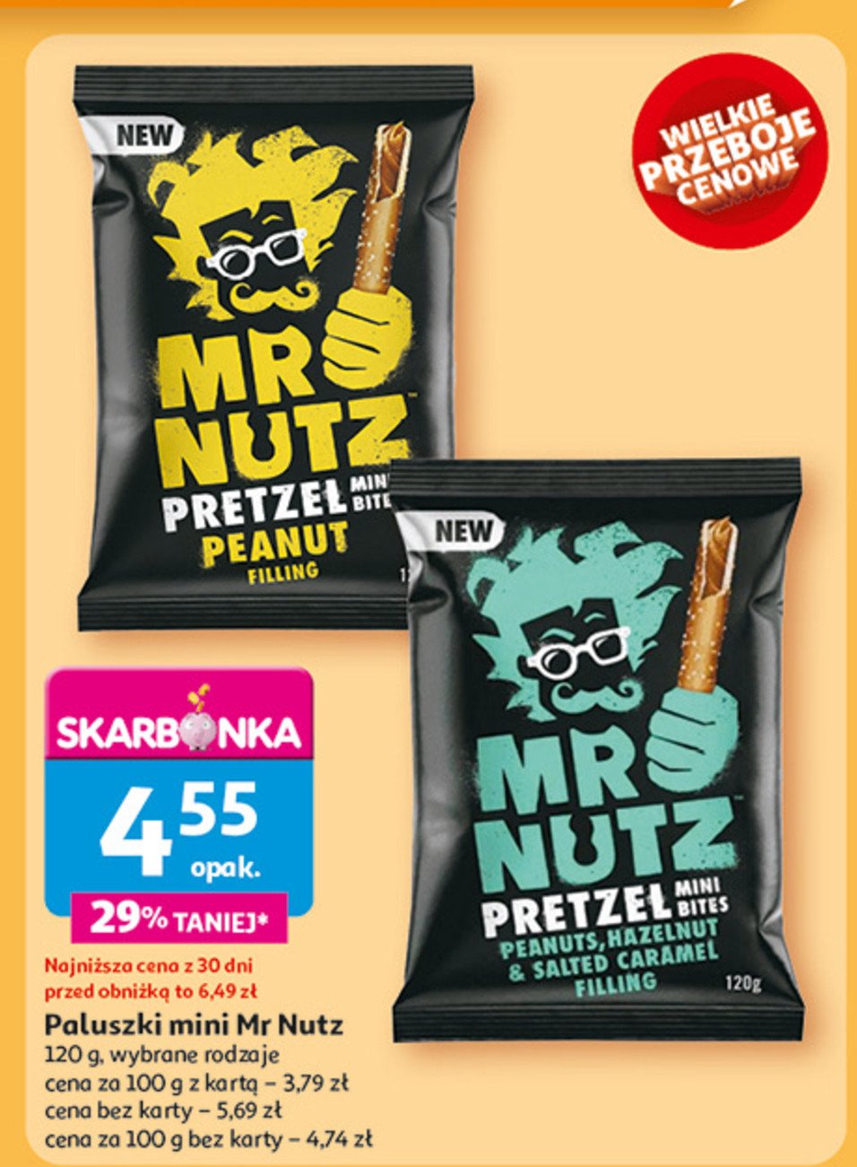 Paluszki ze słonym karmelem Mr. nutz promocja w Auchan