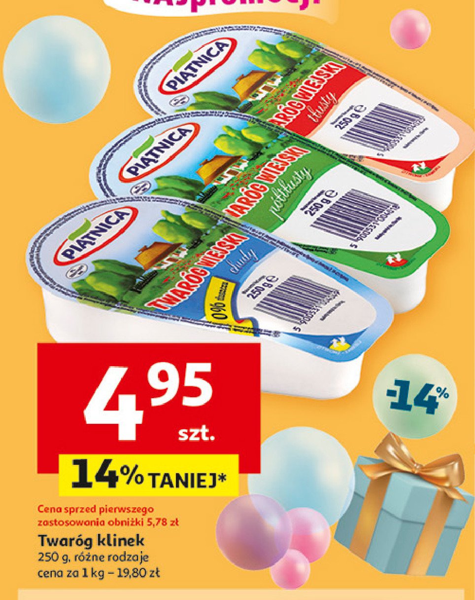 Twaróg półtłusty Piątnica twaróg wiejski promocja w Auchan