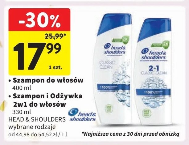 Szampon z odżywką classic clean Head&shoulders promocja