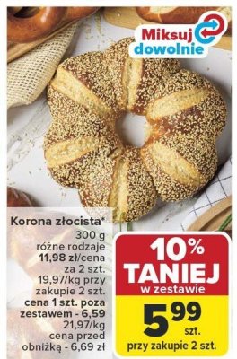 Korona złocista promocja w Carrefour