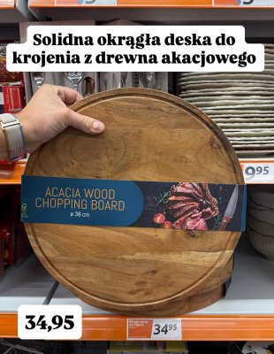Deska okrągła do krojenia Acacia Wood  promocja w Action