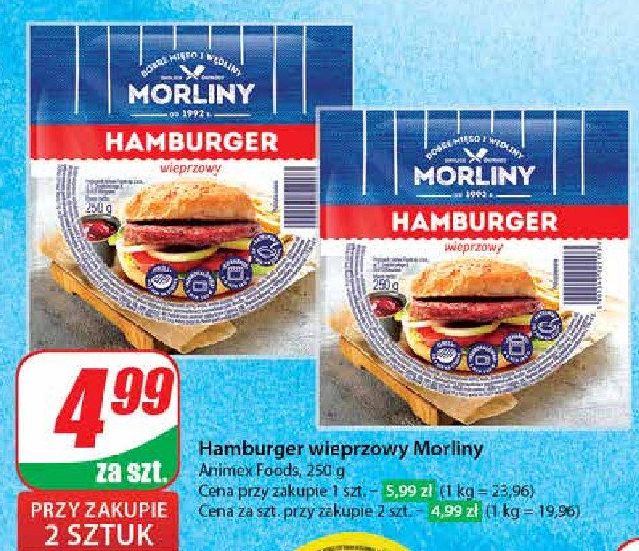 Hamburger wieprzowy Morliny promocja