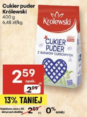 Cukier puder Królewski promocja w Delikatesy Centrum